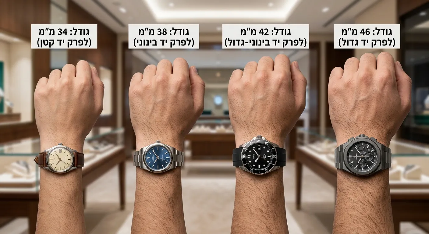 איך לבחור גודל שעון — המדריך המלא